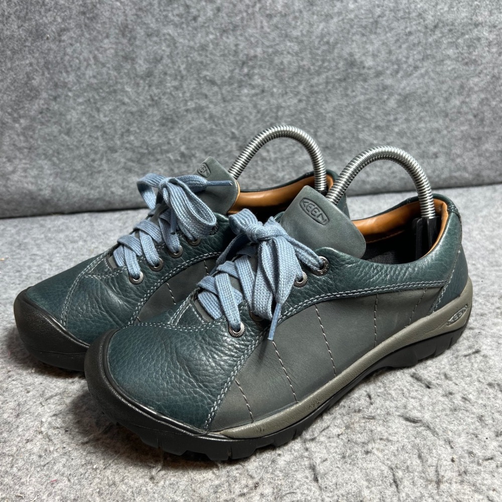 KEEN Presidio Womens Leather Walking Shoes Teal Blue Low Top Sneakers Size 8